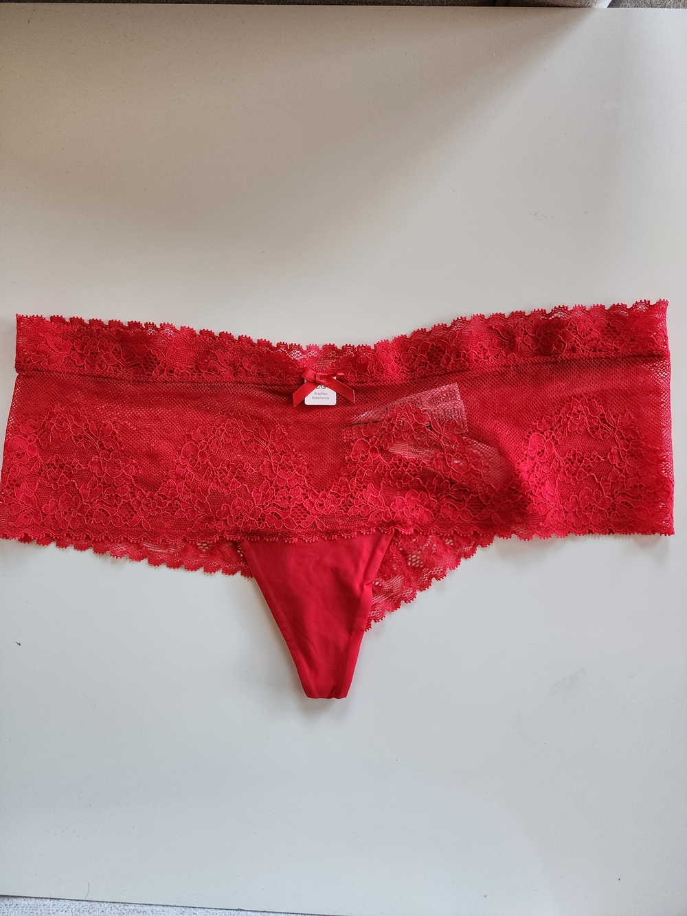 NWT La Senza Brazilian Lace Panty – Red – Size Large